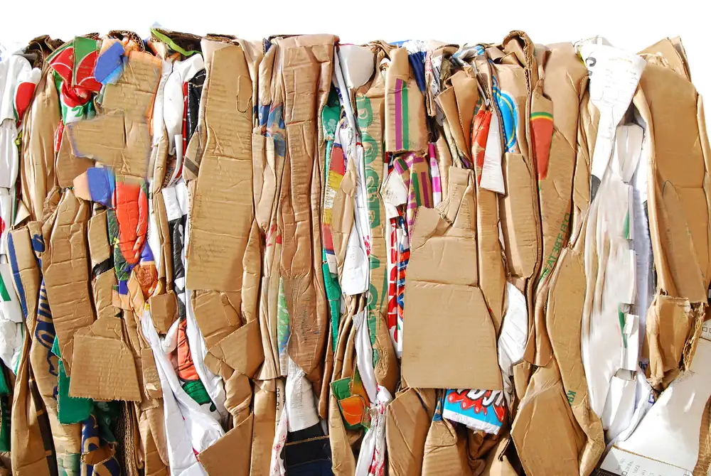Compacted Mixed Cardboard for Recycling
