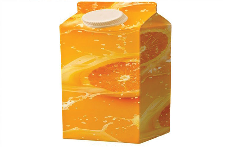 Milk and juice cartons comprise 75% paperboard, with 25% made of aluminium and polyethylene layers
