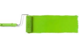 green-paint-roller-stroke-on-white-background