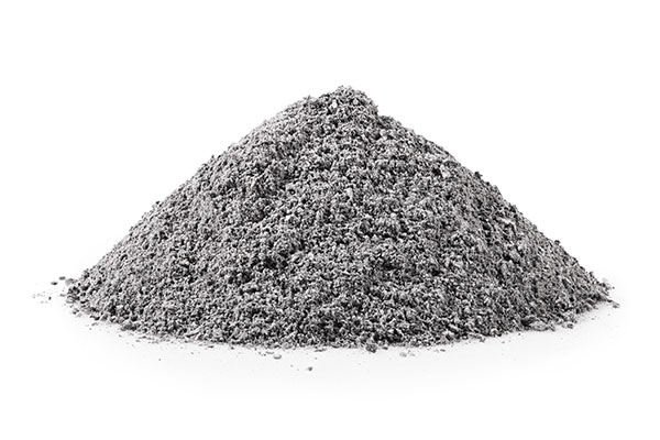 Mound of grey boiler ash