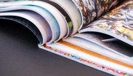 printed paper magazine pages close up