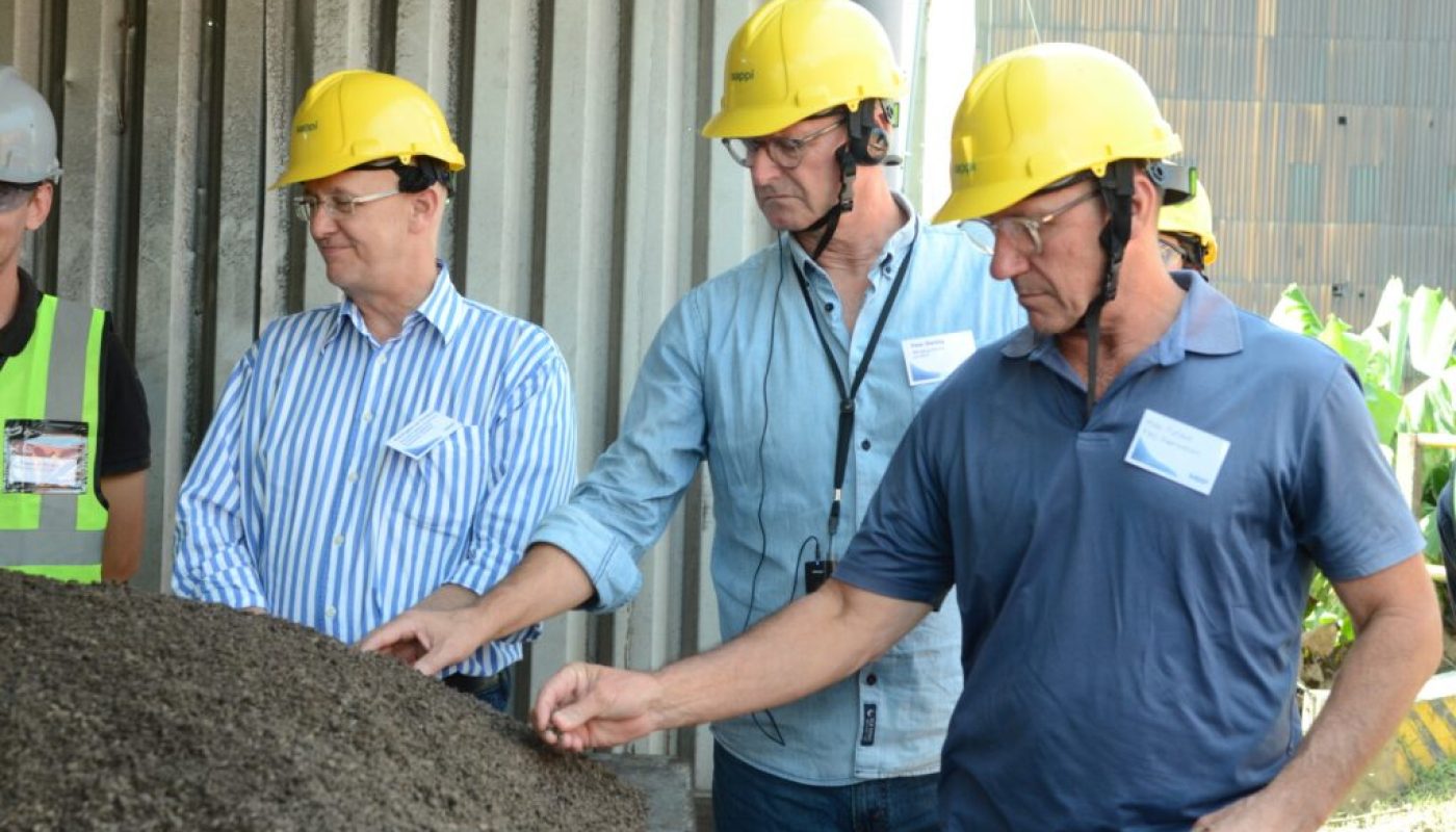 Examining dry paper sludge