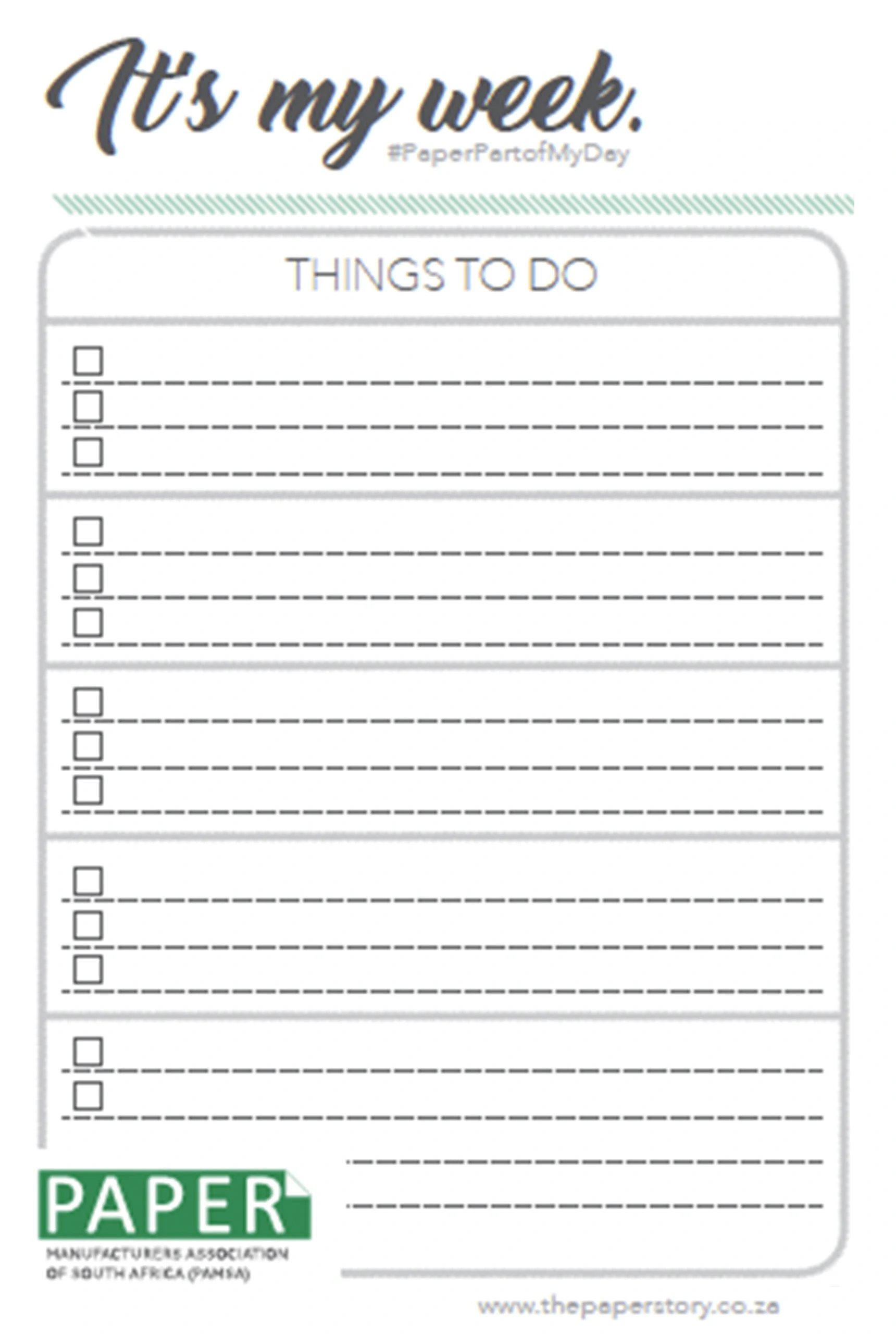 Things to do checklist printable