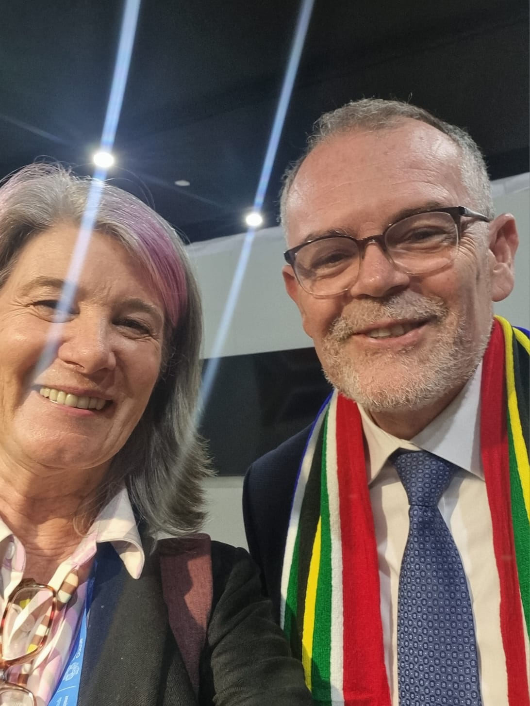 Jane Molony with Dr Dion George, Minister of Forestry, Fisheries and Environment