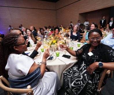 Jane Molony, background, with guests at the B20 gala dinner