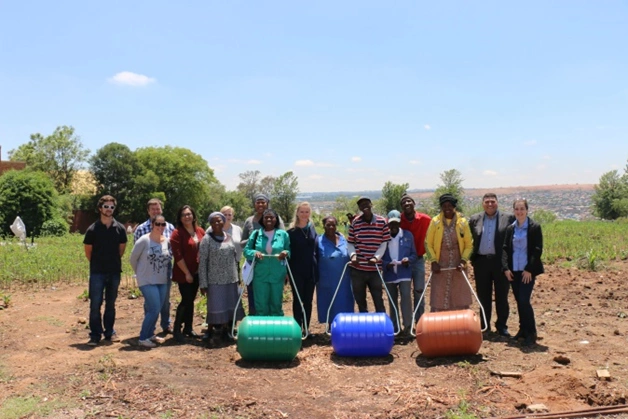 Community garden representatives receive Hippo Water Rollers Community garden representatives receive Hippo Water Rollers