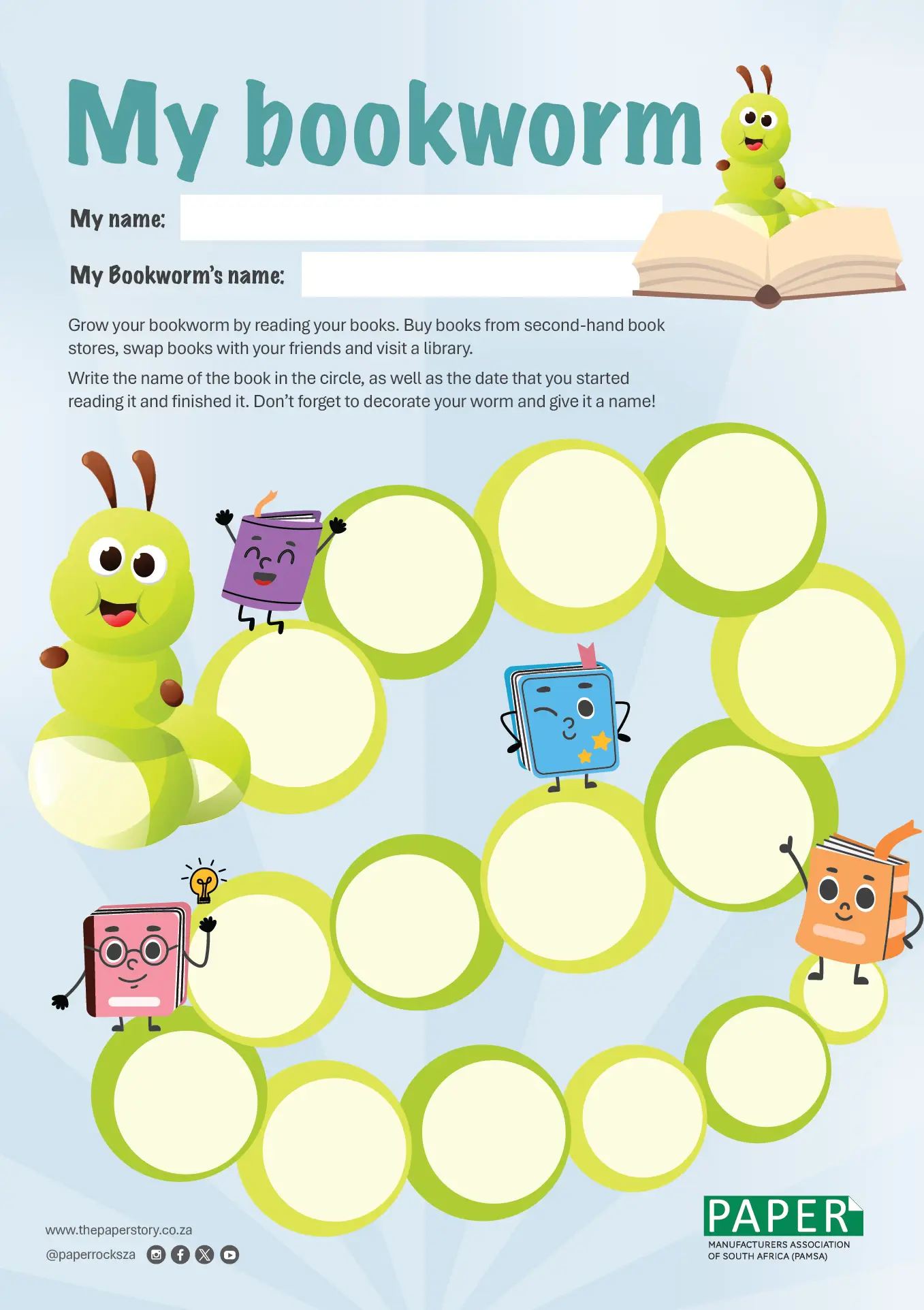 My Bookworm colouring in with colour