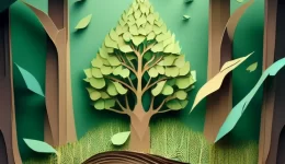 sustainable paper forest illustration