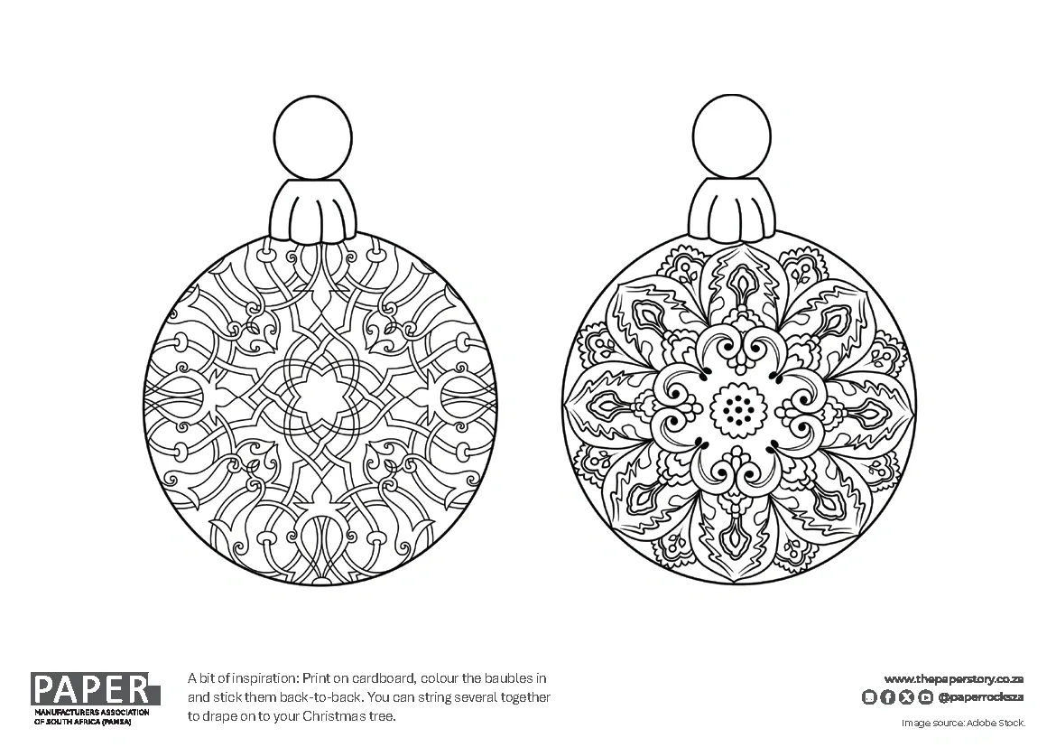 Christmas Baubles Coloring Page