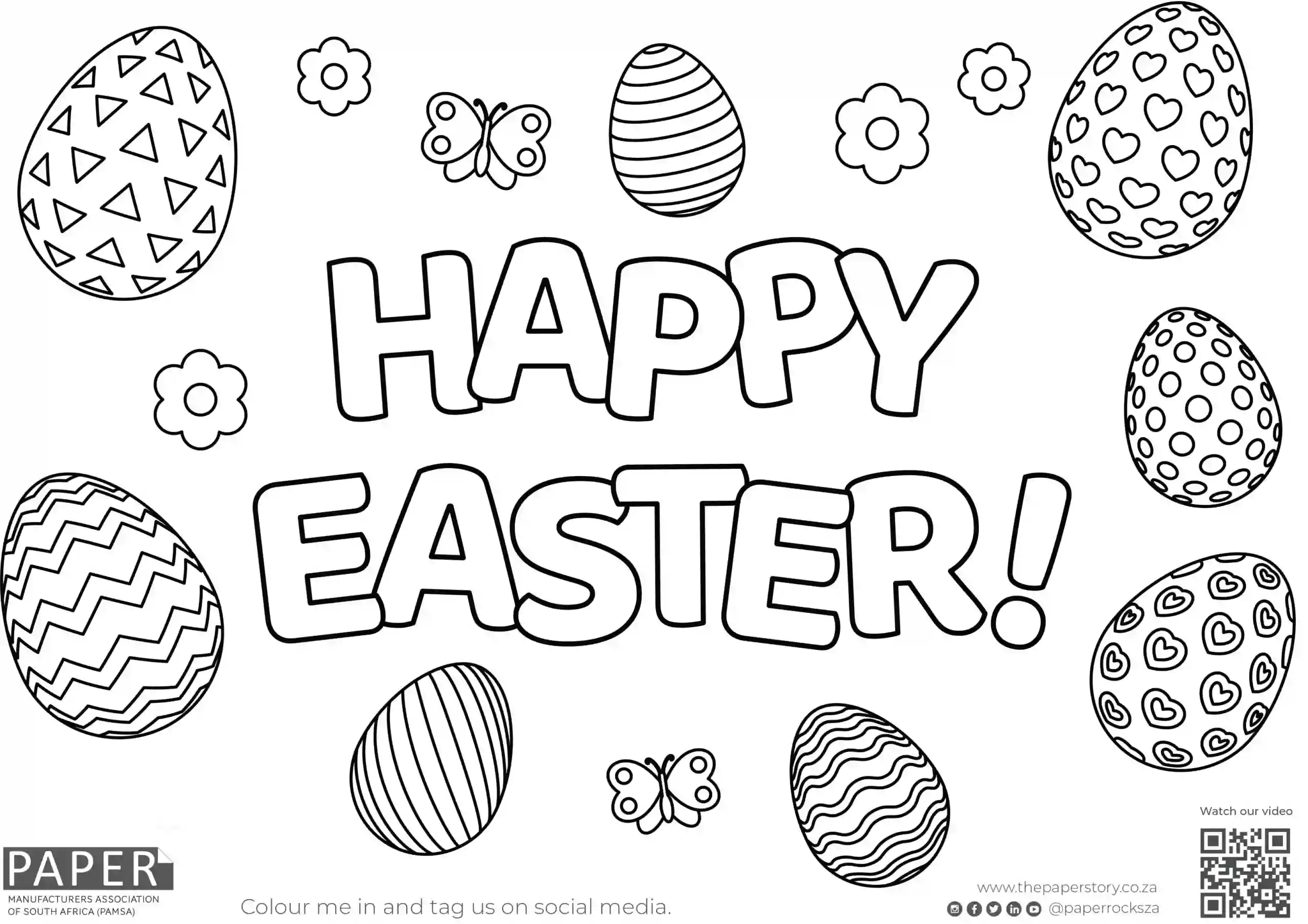 Happy Easter Coloring Page