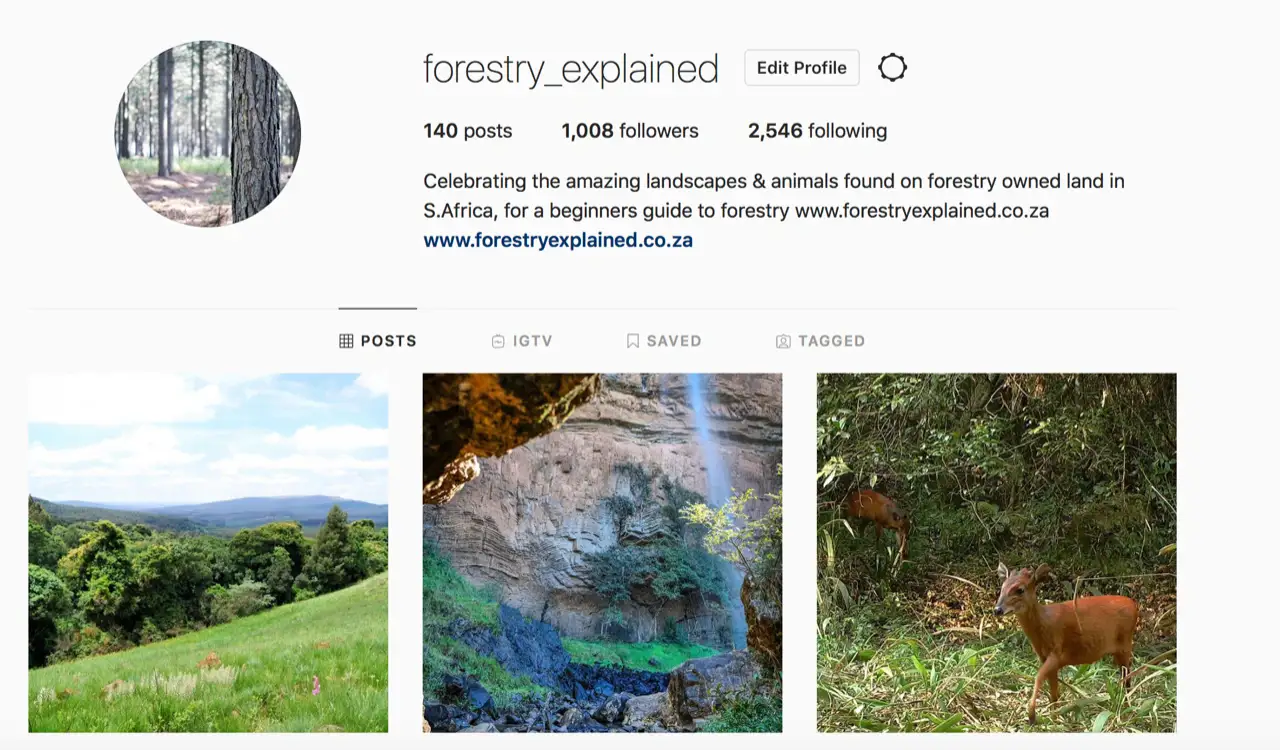 forestry explained instagram profile screenshot