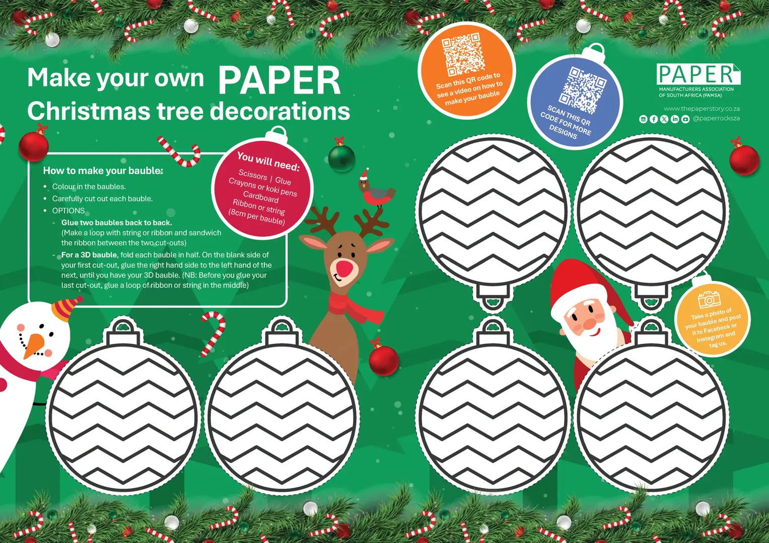 paper christmas decorations printable template