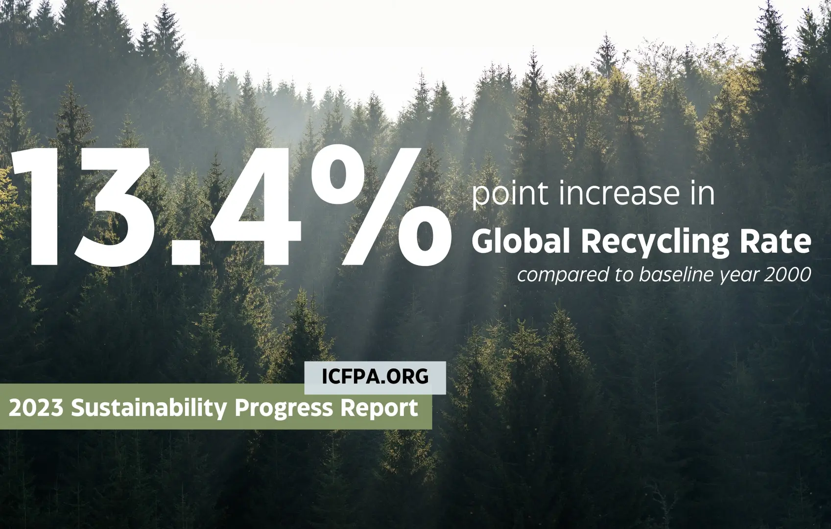 paper recycling rate increase forest background