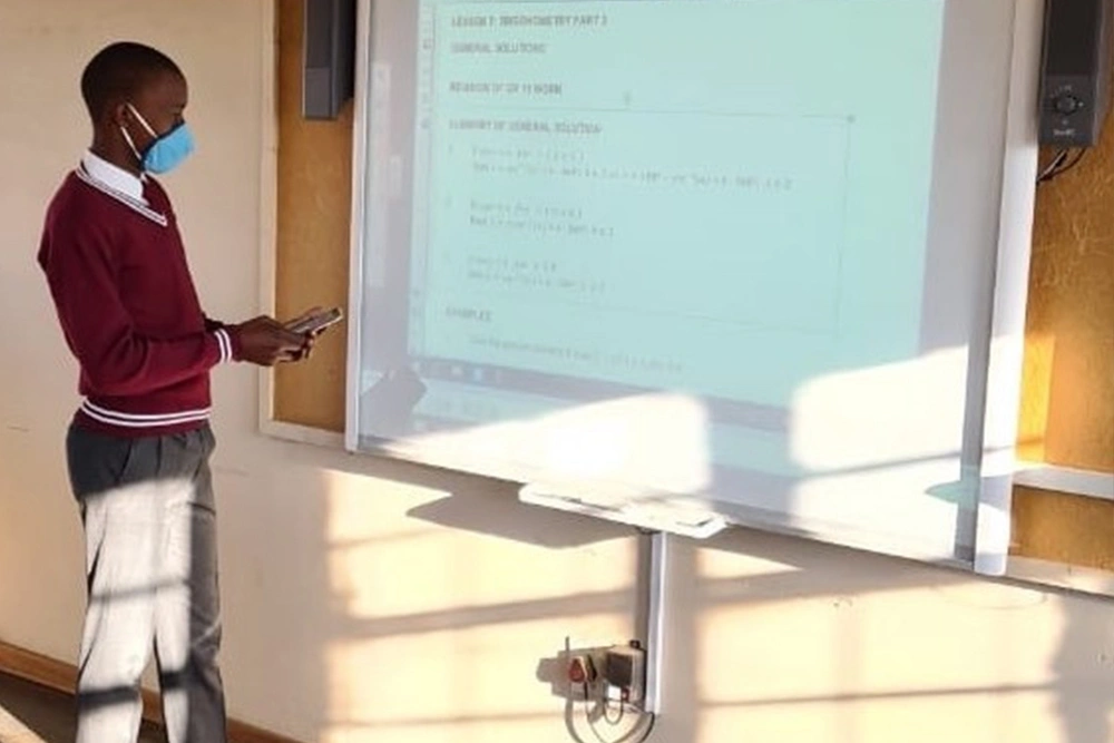 Student Classroom Presentation With Smart Board