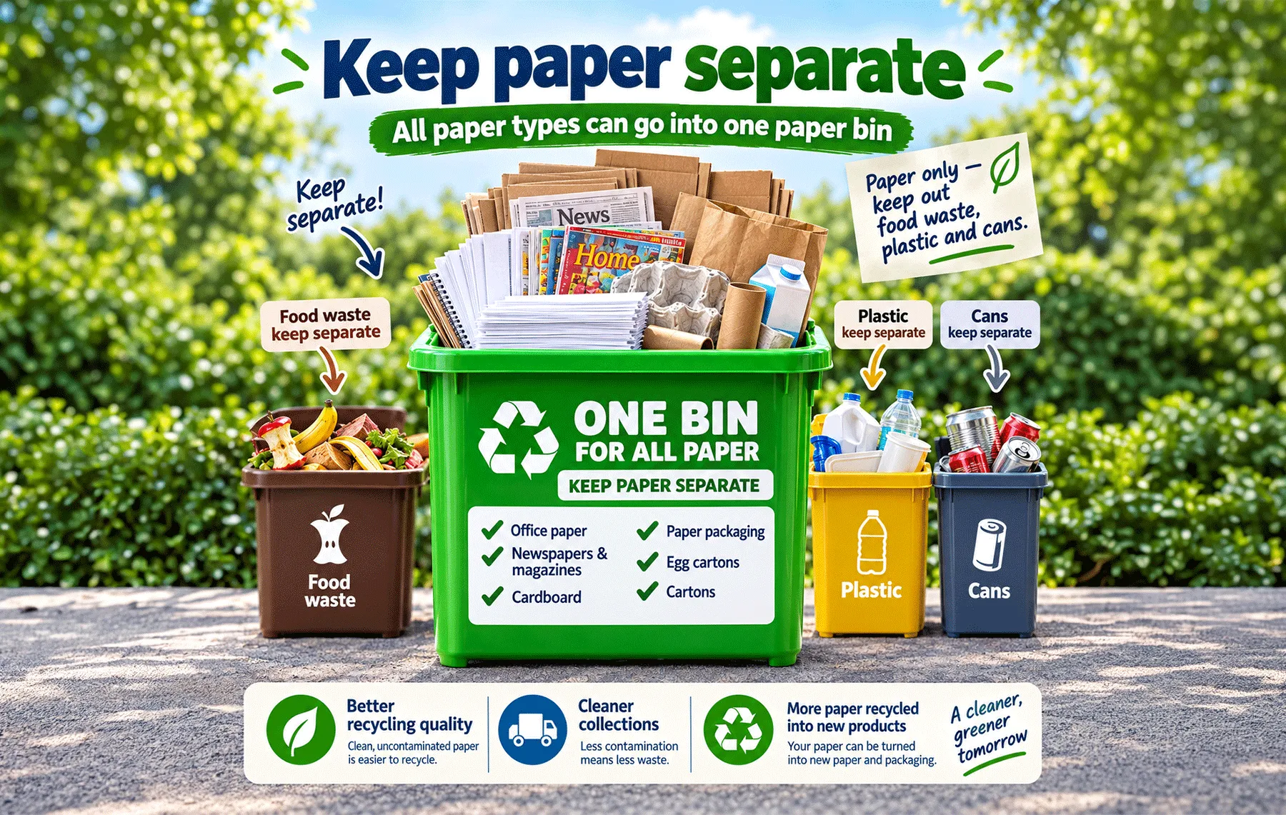 keep paper separate recycling guide